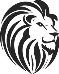 Make a bold statement with our striking black and white modern lion head logo.