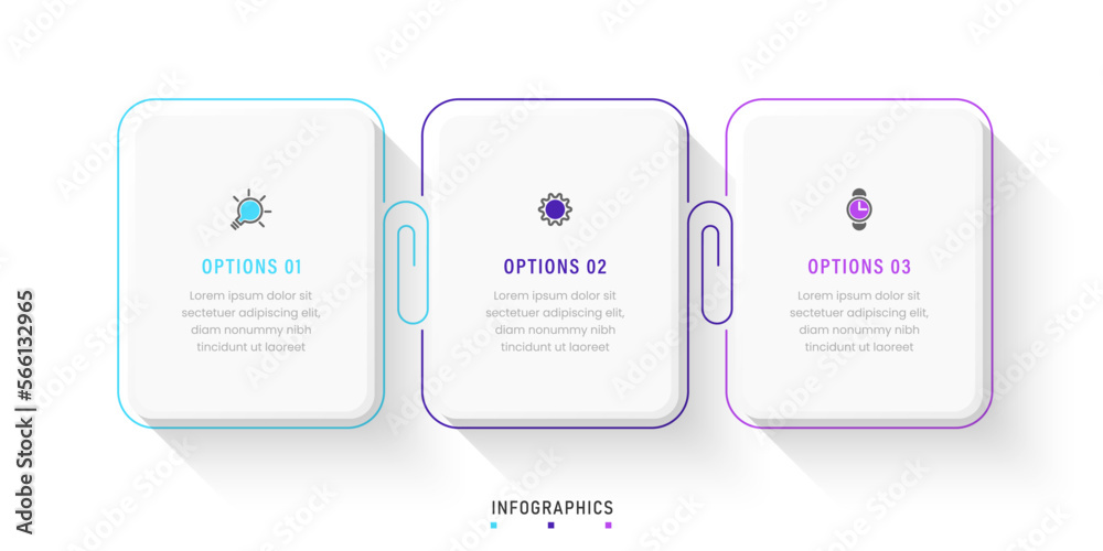 Wall mural vector infographic label design template with icons and 3 options or steps. can be used for process 