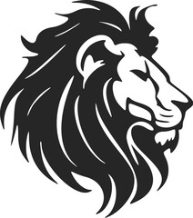 Make an impact with this black and white, modern lion head logo.