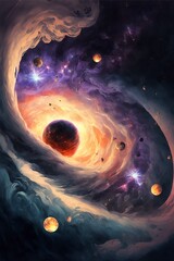 Mysterious vast galaxy with Generative AI 