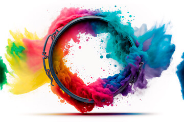 colored tambourine colored smoke carnival