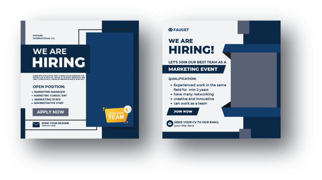 We are hiring job vacancy social media post banner design template