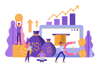 Business income concept. Business People character vector design.