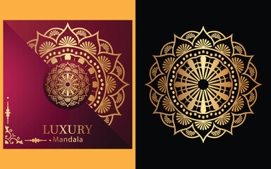 luxury ornamental mandala design background in gold color for yourself