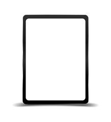 Tablet computer modern mockups with blank frameless screens on white background vector design.