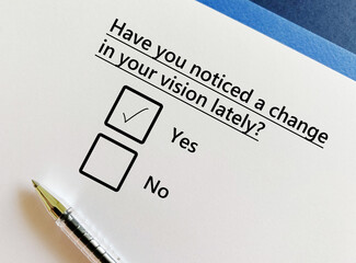 Questionnaire about eye