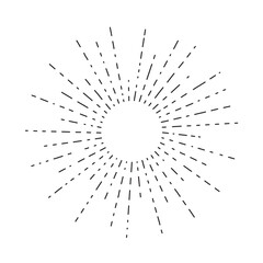 Fototapeta premium Black sunburst, sun rays, sunbeams design element vector illustration.