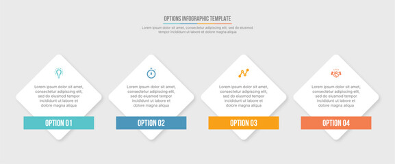 Four Options Square Infographic Template Design