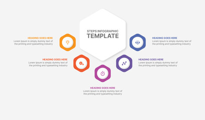Vector five 5 steps options business infographic modern design template