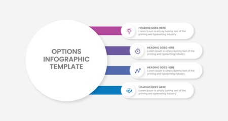 Four Options Circle Infographic Template Design