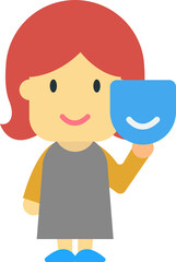 Obraz premium Female actress character illustration in minimal style