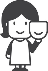 Female actress character illustration in minimal style