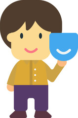 male actor character illustration in minimal style