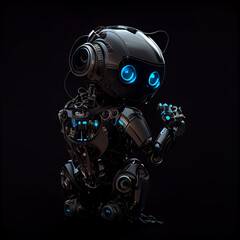 Chatbot on black background. generative ai