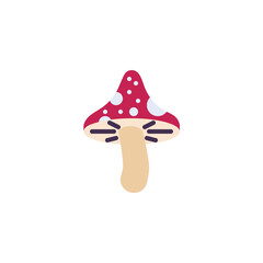 Fly agaric mushroom flat icon