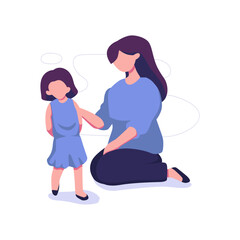Parent-child relationship flat style illustration vector design