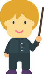 conductor of the orchestra illustration in minimal style