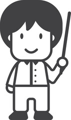 conductor of the orchestra illustration in minimal style