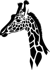 Black and white elegant giraffe logo.