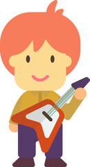 guitar player illustration in minimal style