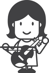 violin player illustration in minimal style