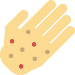 hand and virus illustration in minimal style