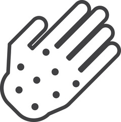 hand and virus illustration in minimal style