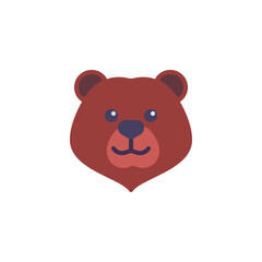Bear head flat icon