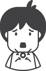 sore throat patient illustration in minimal style