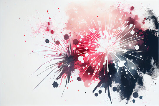 Watercolor splash fireworks wallpaper. generative ai