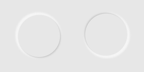 ボタン　立体　ニューモーフィズム　円