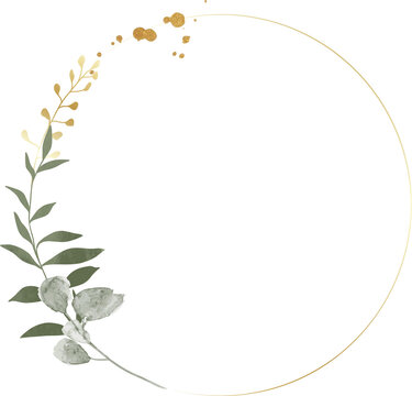 Fototapeta Luxury botanical watercolor wreath