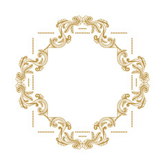 Hand Drawn Vintage damask ornamental elements for design. Baroque frame scroll ornament. Golden Elegant abstract floral pattern border in antique style. Decorative foliage swirl edging.