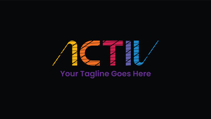 Fototapeta na wymiar letter ACTIV Colorful Logo Template