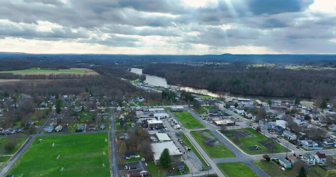 11-17-2022, Afternoon aerial video of the area surrounding the hamlet of Wallkill, Town of Shawangunk, NY, USA