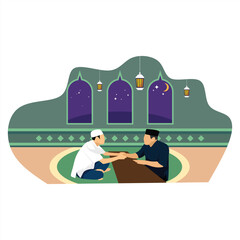 Obraz premium Moslem flat design vector, Moslem design vector, Moslem flat design template