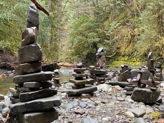 inukshuk by the river
