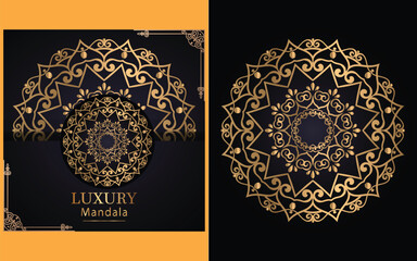 luxury ornamental mandala design background in gold color for yourself 