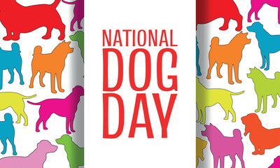 national dog day . Design suitable for greeting card poster and banner