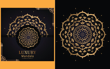 luxury ornamental mandala design background in gold color for yourself 