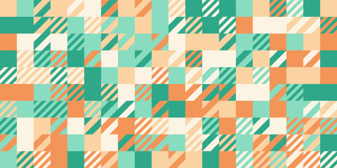 Abstract geometric green and orange pattern design,abstract colorful bacgruond,Vector illustration
