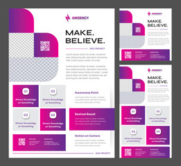 AWGENCY Magenta Purple Gradient Colored Flyer, Feed Post, Story Social Media templates - Perfect for business, product launch, promotion, product or portfolio showcase
