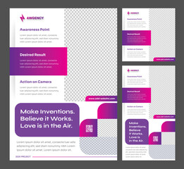 AWGENCY Magenta Purple Gradient Colored Flyer, Feed Post, Story Social Media templates - Perfect for business, product launch, promotion, product or portfolio showcase