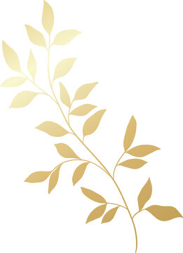 Luxury gold leaf branch