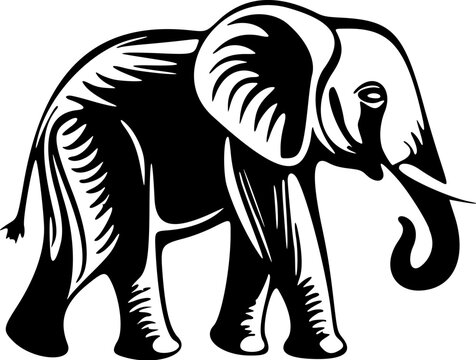 Boost your business image with our black and white, elegant elephant logo.