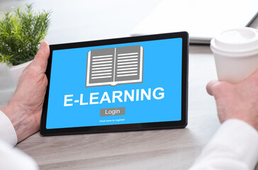 E-learning concept on a tablet