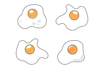 Scrambled eggs Fried egg, flat icon design on white background