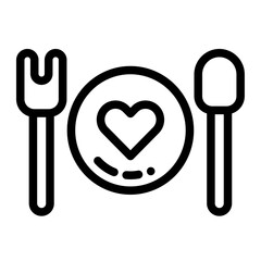 Icon Valentine day dinner Illustration can be used for web app, etc