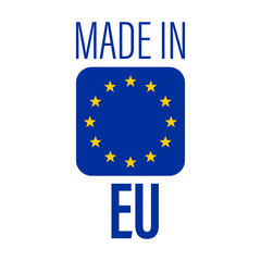 EU product Label. Made In Europe. European Union Flag. Vector Illustration
