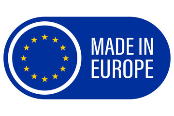 Made In Europe Label. European Quality Sticker Icon. Vector Illustration